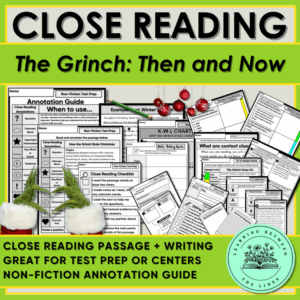 Grinch Non-Fiction Close Reading and Writing Resource for Grades 3-6
