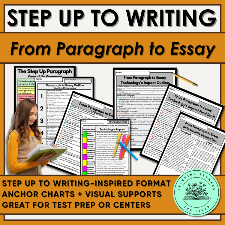 From Paragraph to Essay Resource for Middle School Writers